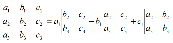 Kolmirivinen determinantti